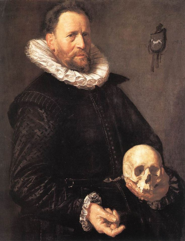 Frans Hals. Portrait of a man with a skull