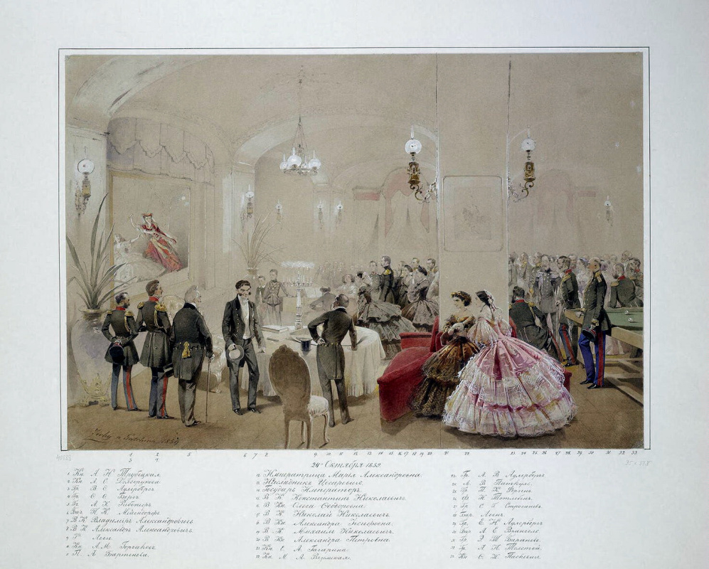 Михай Зичи. Александр II с придворными в Арсенальном зале Гатчинского дворца