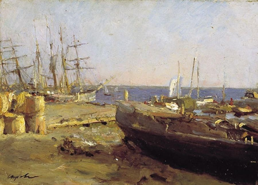 Valentin Aleksandrovich Serov. Fishing boats in Arkhangelsk