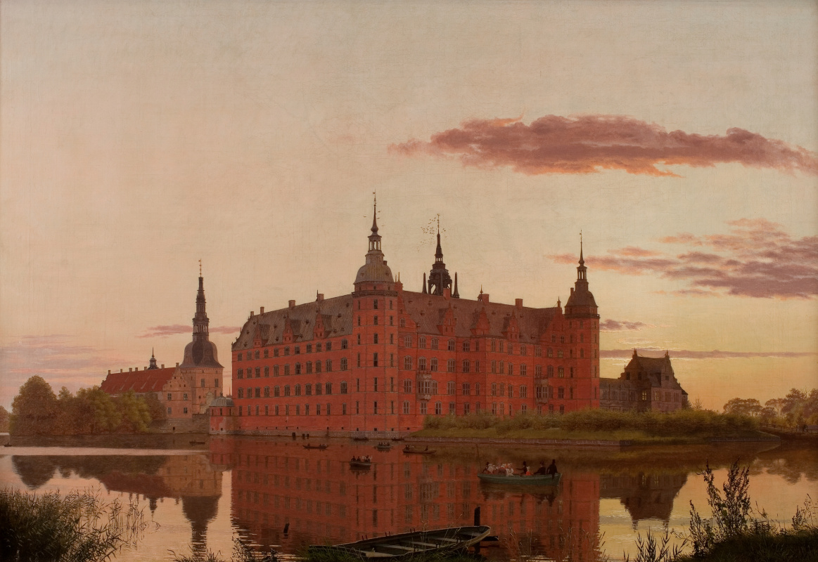 Kristen Köbke. Frederiksborg Castle in the evening light