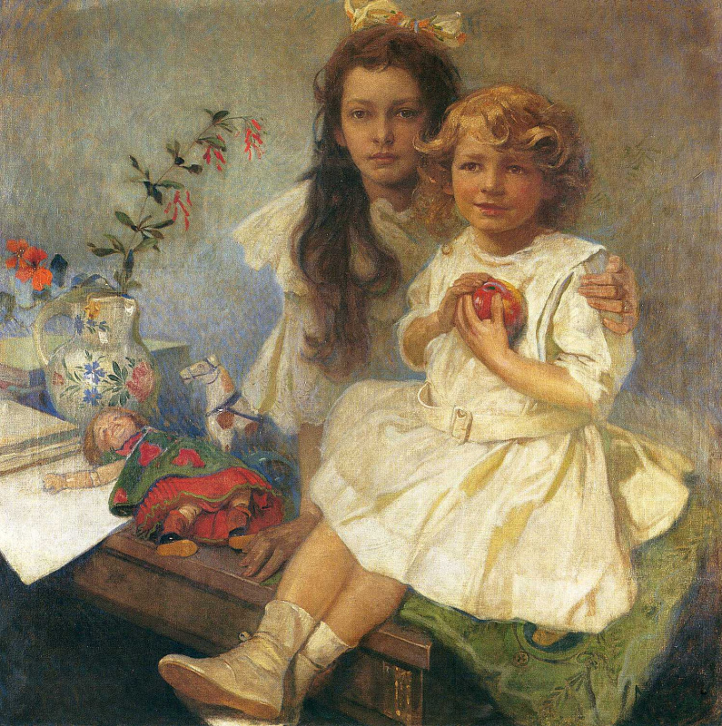 Alfons Mucha. Jaroslava and Jiri - the artist's children