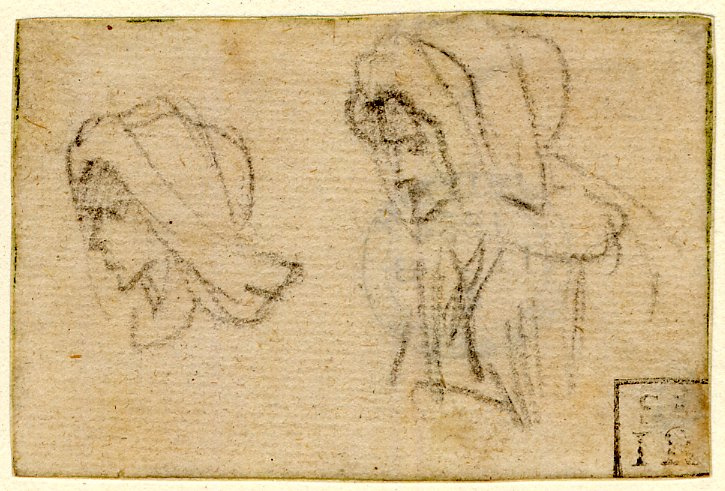 Rembrandt Harmenszoon van Rijn. 一个女人的头，得出两次
