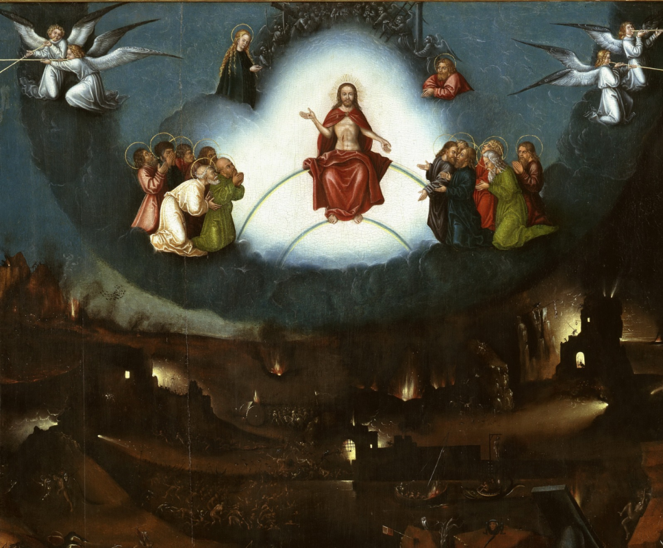 Lucas Cranach il Vecchio. L'altare. Il giudizio universale (di Jerome Bosch) Galleria del centro del giudizio universale degli antichi maestri, particolare di Berlino