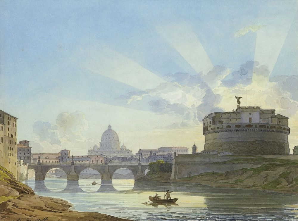 Alexander Pavlovich Bryullov. View of Castel Sant'angelo in Rome