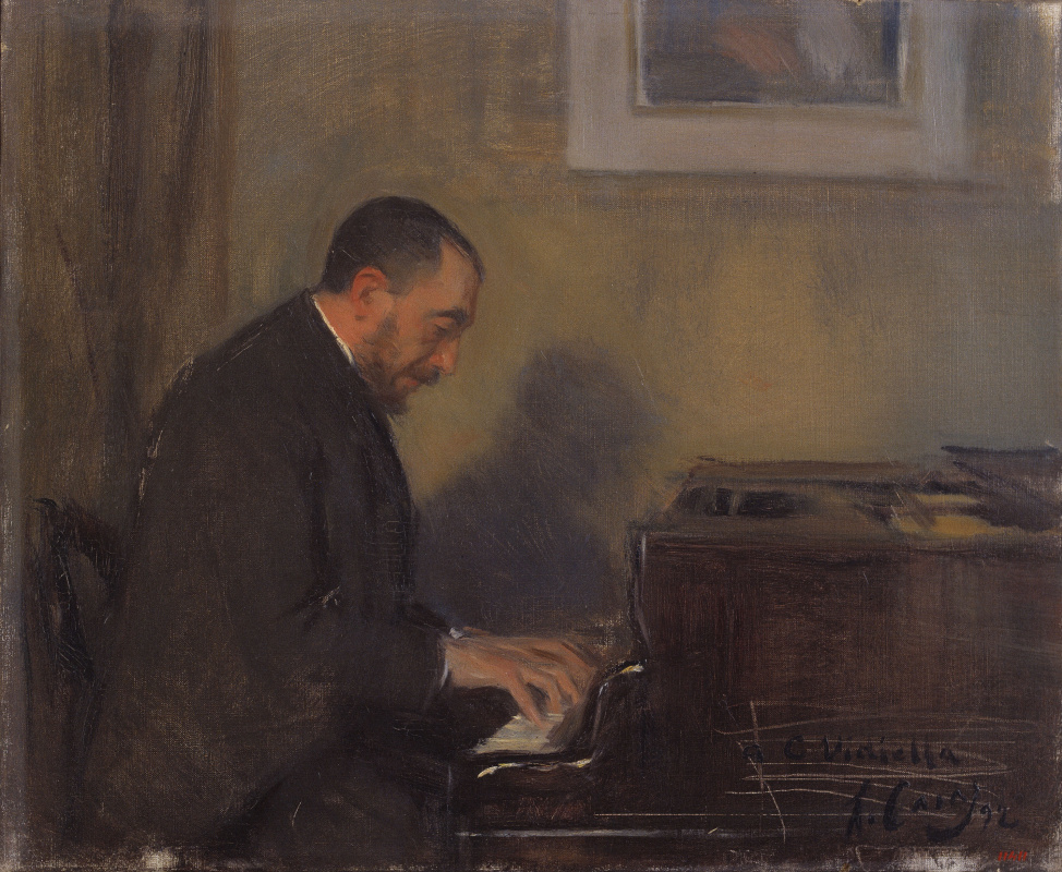 Ramon Casas i Carbó. Portrait of pianist Carlos G. Vidiella