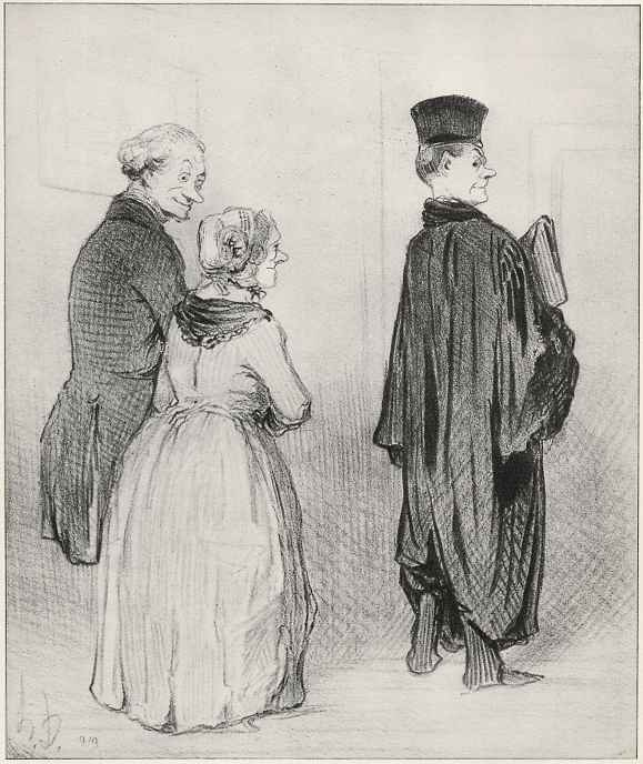 Honore Daumier. The pride of his parents: "at home And wear their official dress."