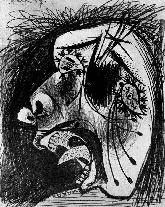 Pablo Picasso. The head of the weeping woman