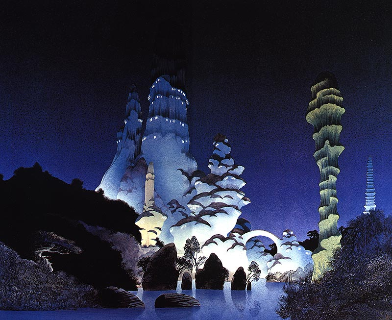 Roger Dean. Green towers