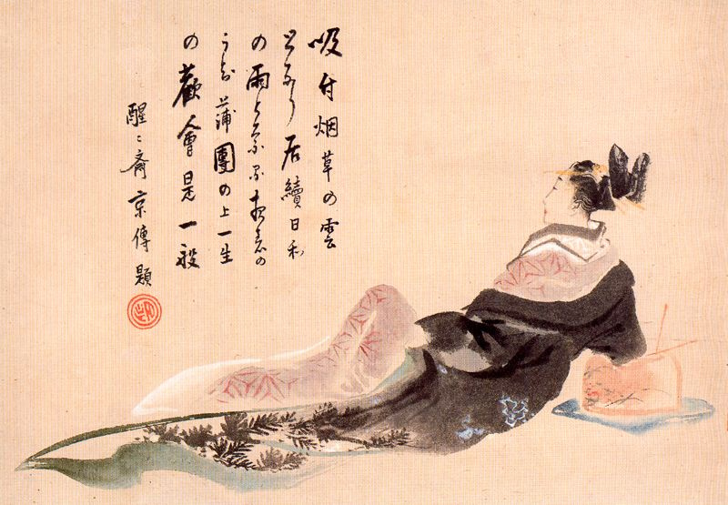 Katsushika Hokusai. Resting Geisha