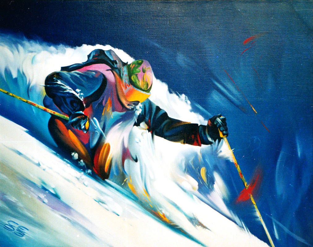Sergey Ivanovich Elizarov. Esquí alpino. Polvo