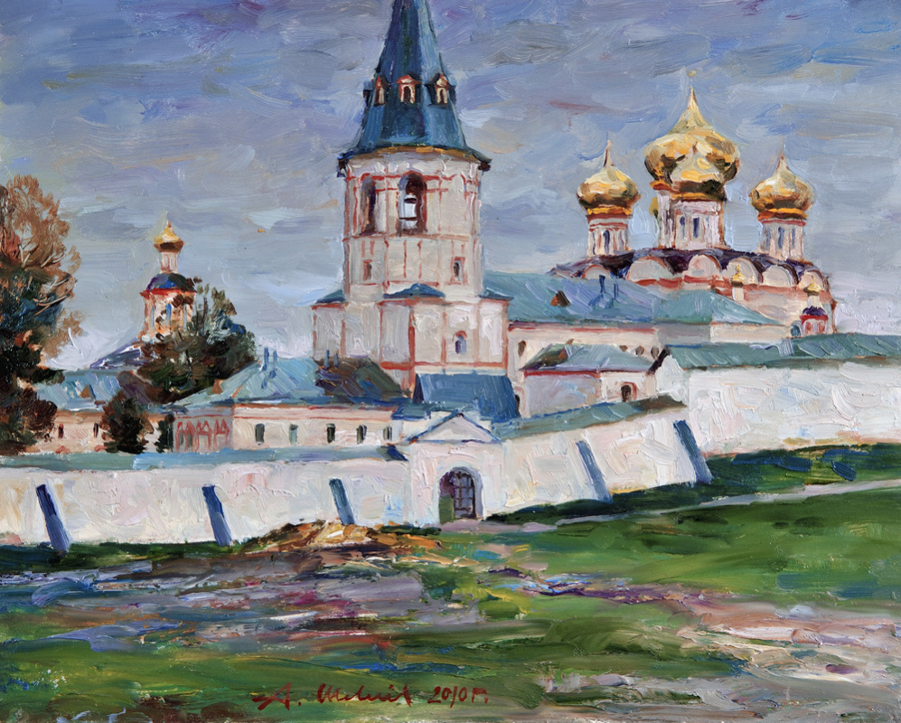 亚历山大 维克托罗维奇 谢韦列夫. Iversky修道院从南部.Ogalgalit，油30＃37 cm.2010