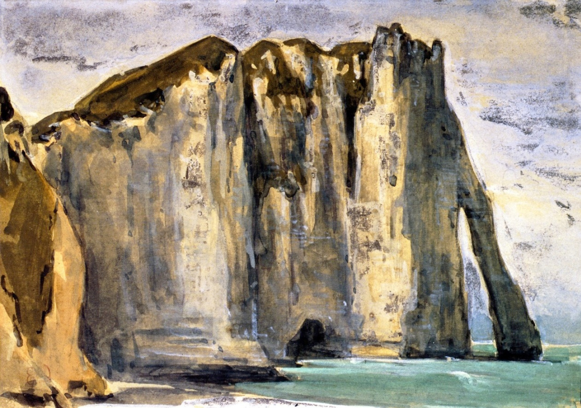 Eugene Delacroix. Rocks and cliffs. Étretat. Rock d Aval