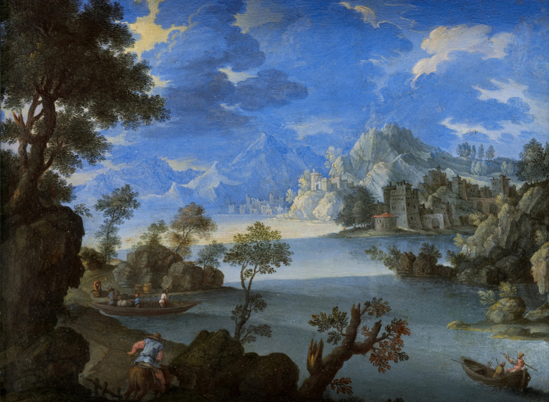 Joachim Patinir. Landscape by the lake