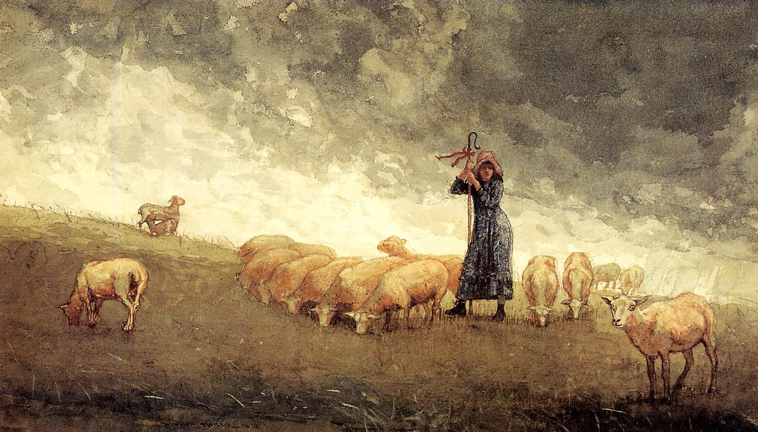 Winslow Homer. Shepherdess tending sheep