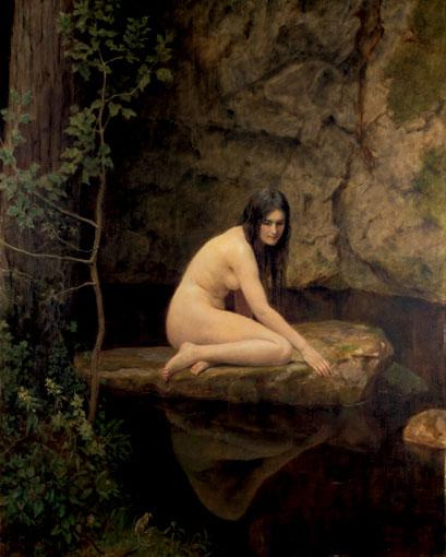 John Collier. Seated Nude girl