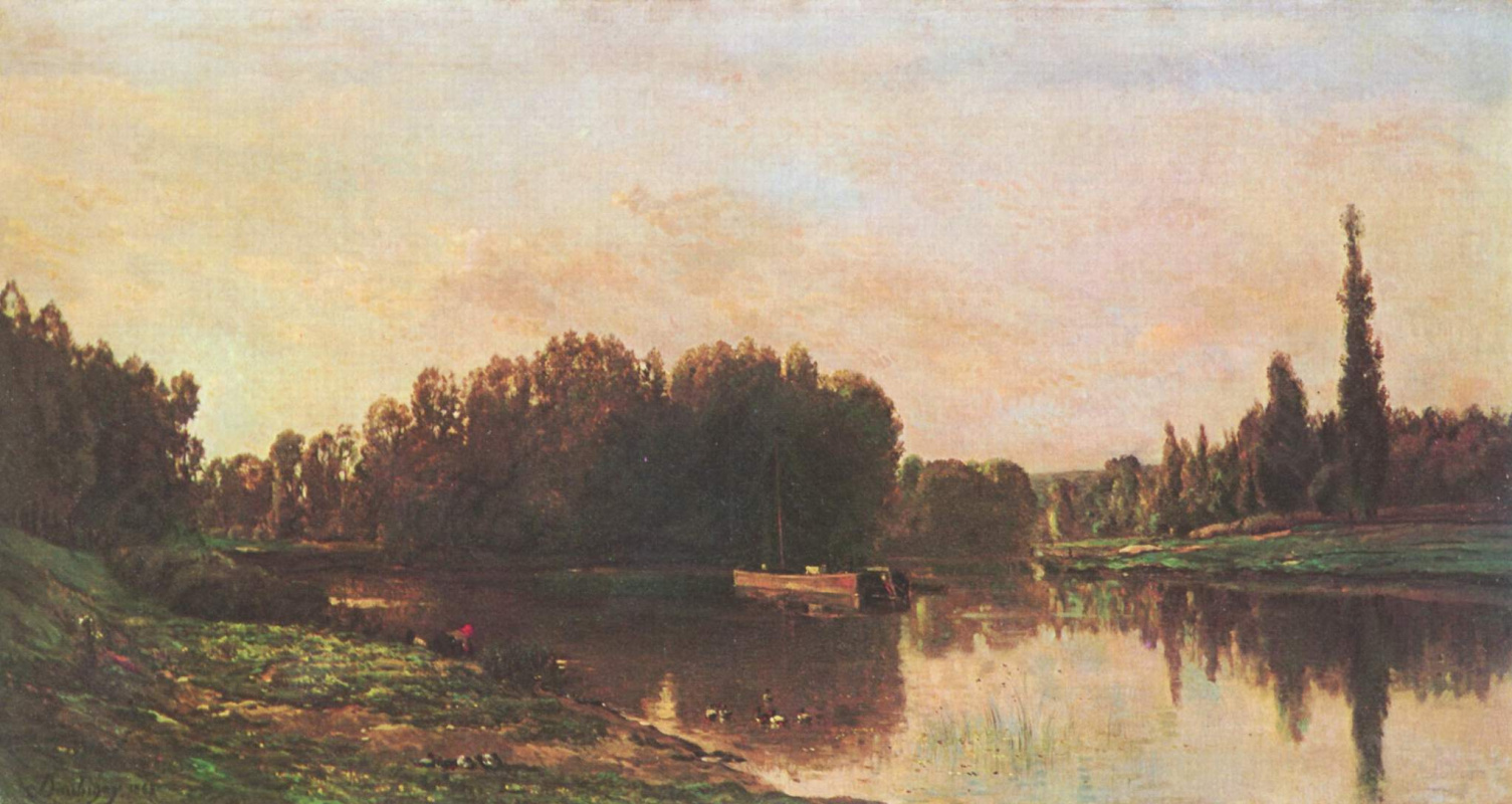 Charles-Francois Daubigny. The confluence of the Seine and Oise