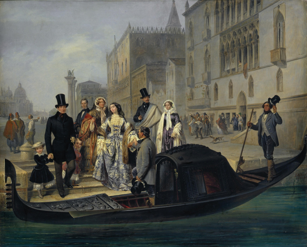 Giulio Carlini. Tolstoy family in Venice