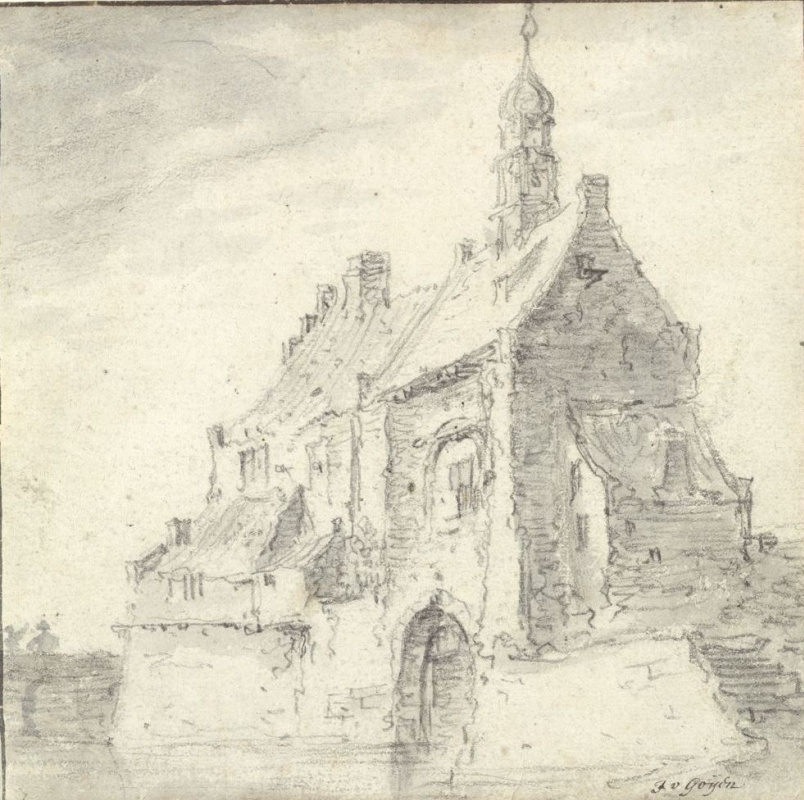 Jan van Goyen. The building with the peaked roof