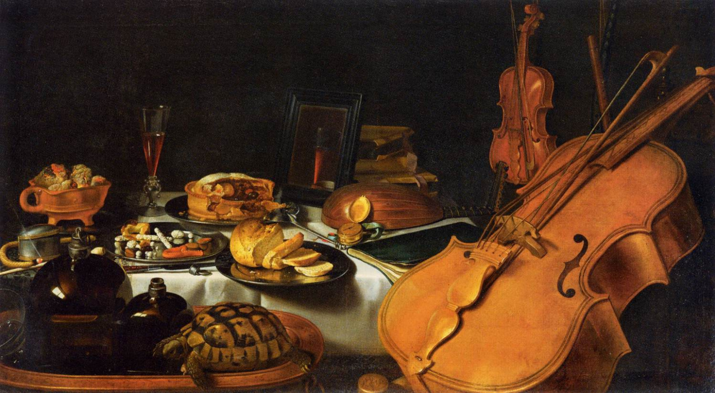 Pieter Claesz. Still life with musical instruments