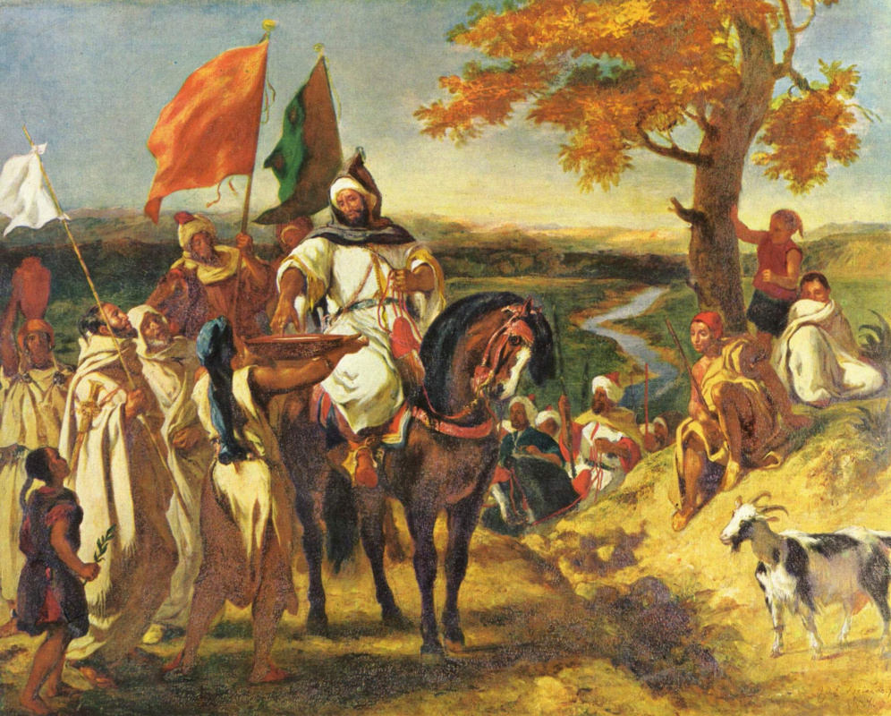 Eugene Delacroix. Moroccan Sheikh is visiting your clan