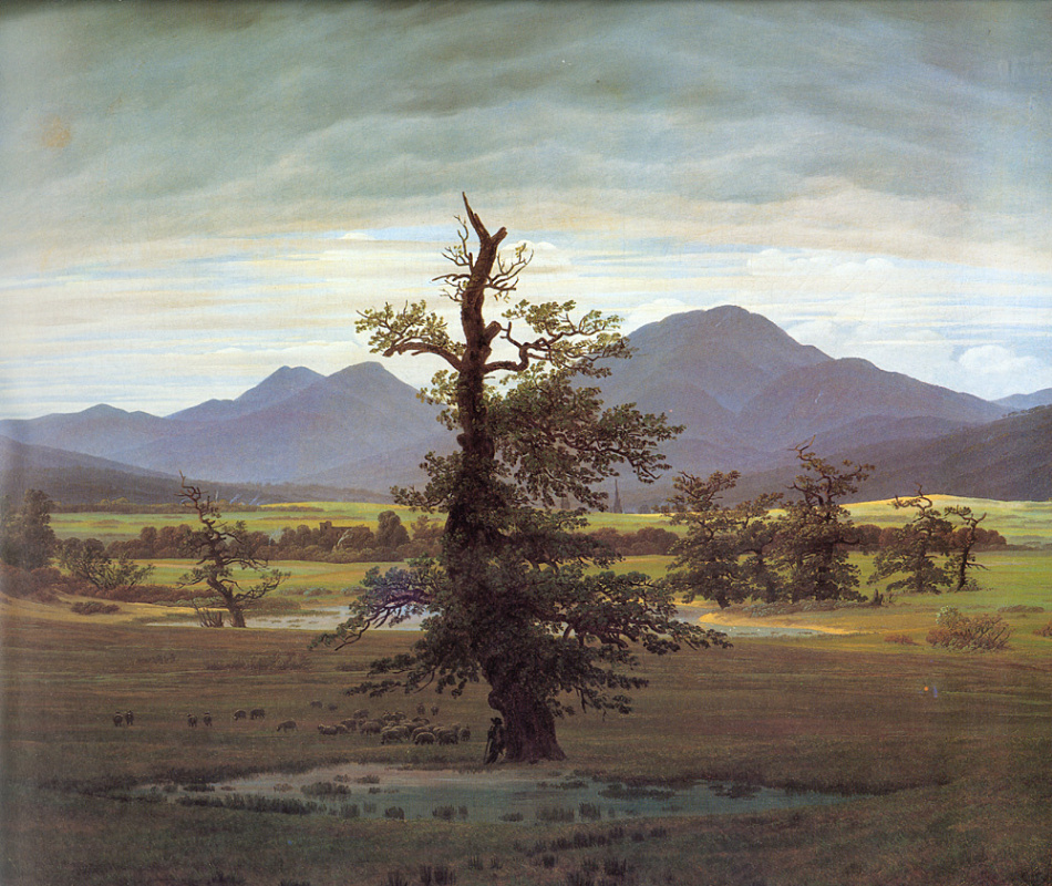 Каспар Давид Фридрих. Пейзаж с одиноким деревом