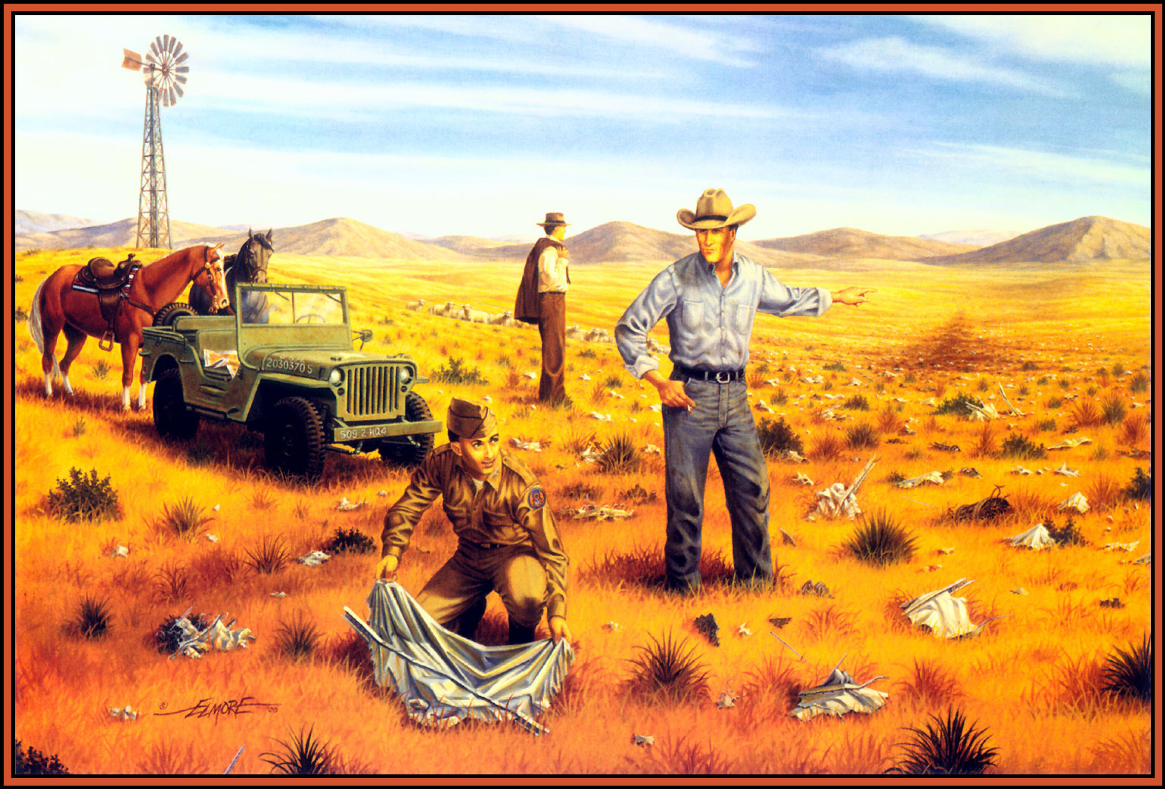 Larry Elmore Roswell. The debris field: Description of the artwork