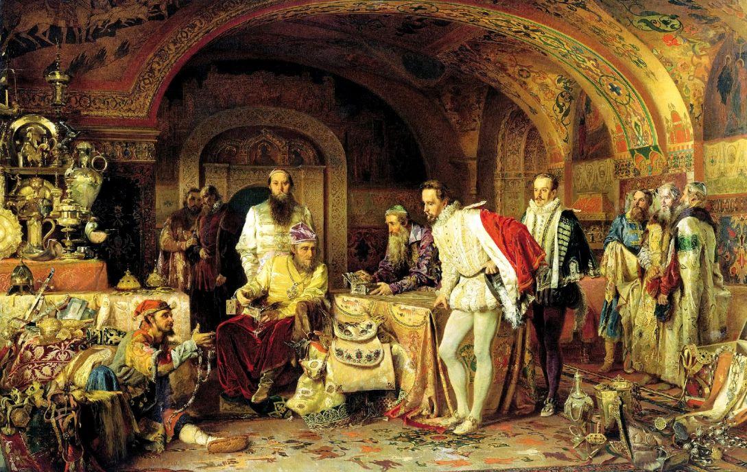 Alexander Dmitrievich Litovchenko. Ivan the terrible shows his treasures to the English Ambassador Horsey