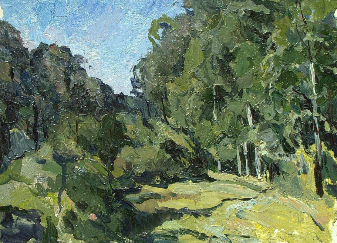 Boris Petrovich Zakharov. Old clearing. In the middle of summer. Etude.