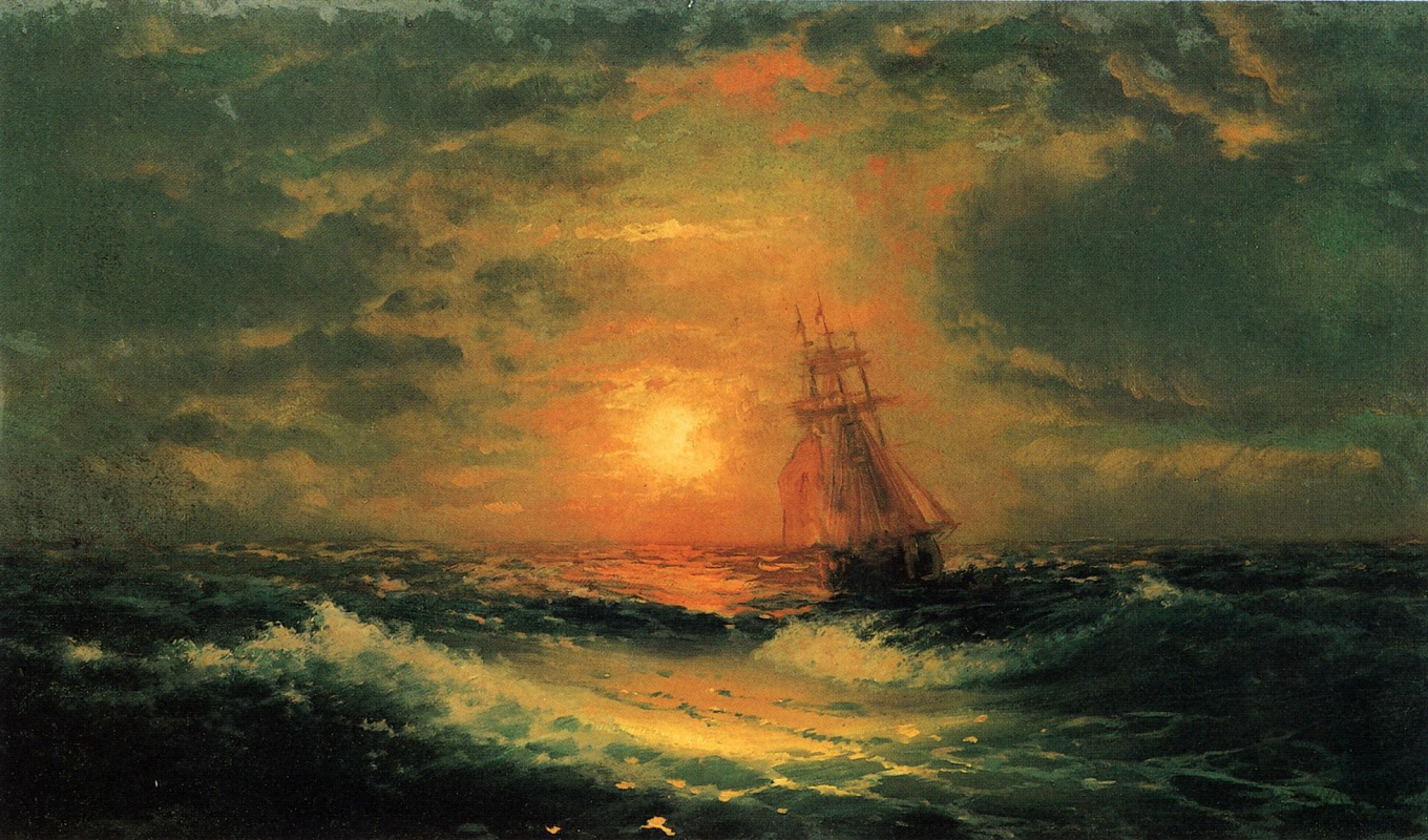 Ivan Aivazovsky. Coucher de soleil à la mer