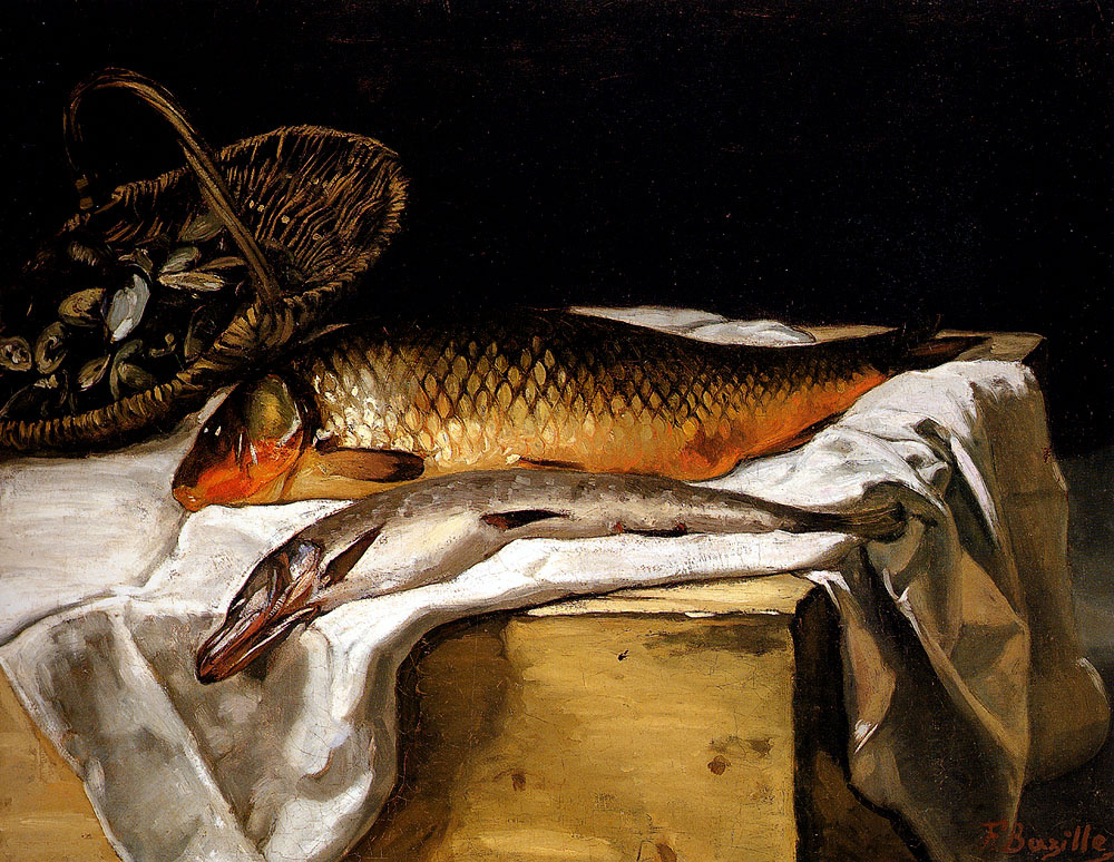 Frédéric Bazille. Still life with fish