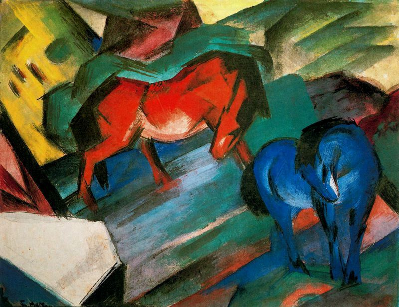 Franz Mark. Red and blue horse