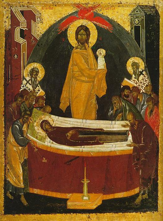 Icon Painting. The Assumption Of The Blessed Virgin Mary