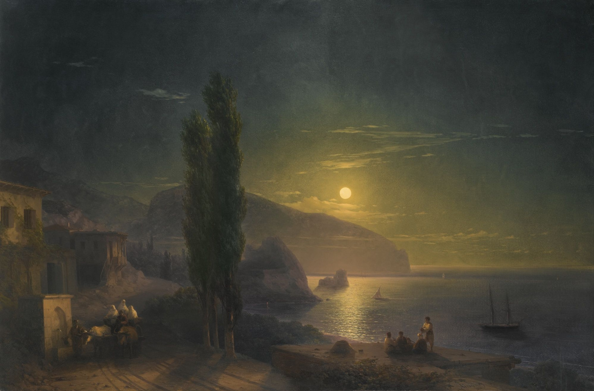 Ivan Aivazovsky. The rising moon over the Ayu-Dag