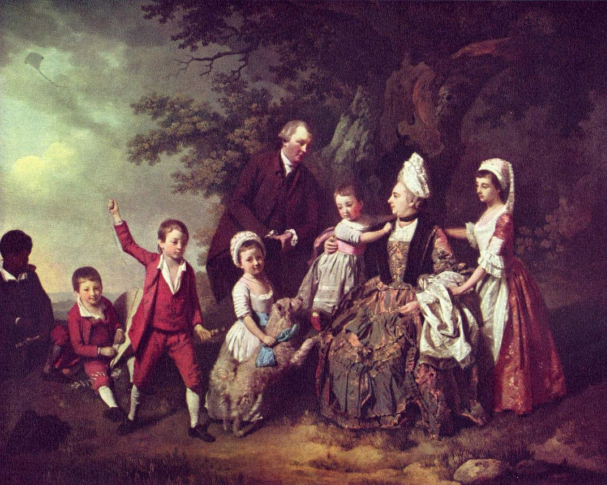 Family portrait in a landscape, 1775, 102×126 cm by Johann Zoffany