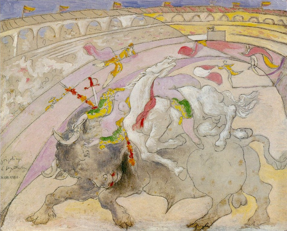 Pablo Picasso. Corrida. The death of a woman bullfighter