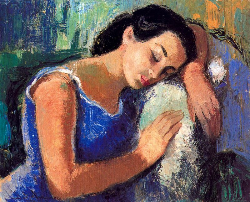 Miro Mayinou. Tired woman