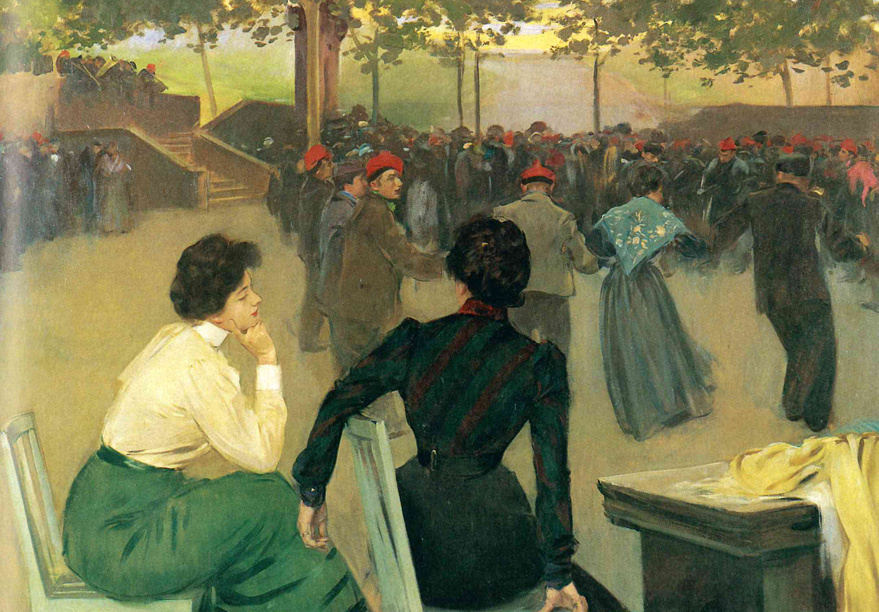 Ramon Casas i Carbó. Sardana at the source of San Roca in Olot