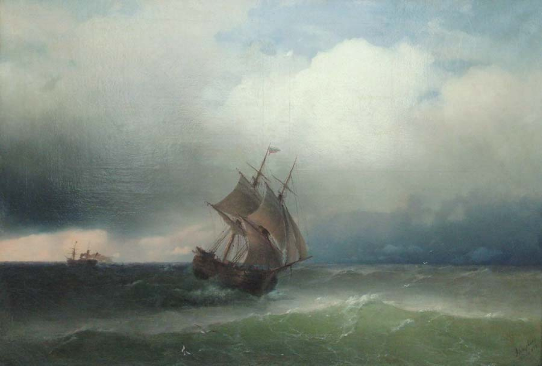 The storm, 1877, 143×99 cm by Ivan Aivazovsky: History, Analysis
