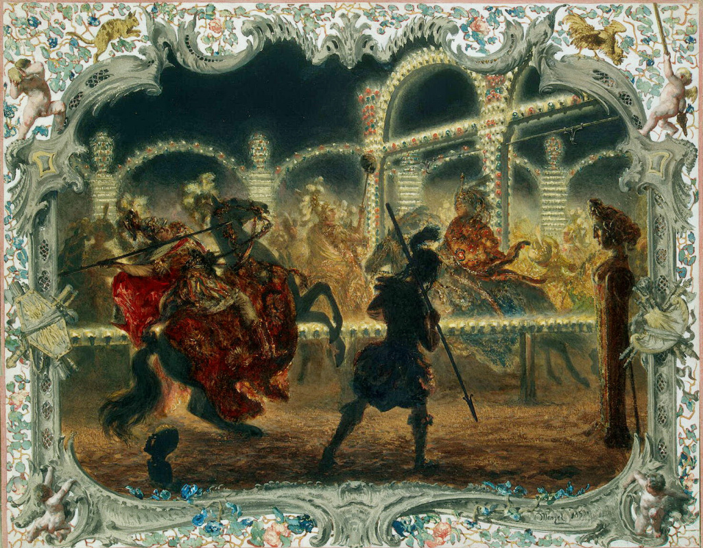Adolf Friedrich Erdmann von Menzel. Night carrousel under the leadership of Frederick the Great