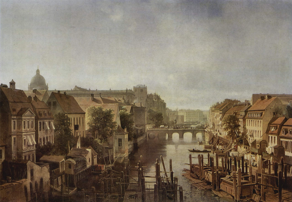 Albert Schwendy. The views from the Royal mills on Mulendema on the Long bridge in Berlin