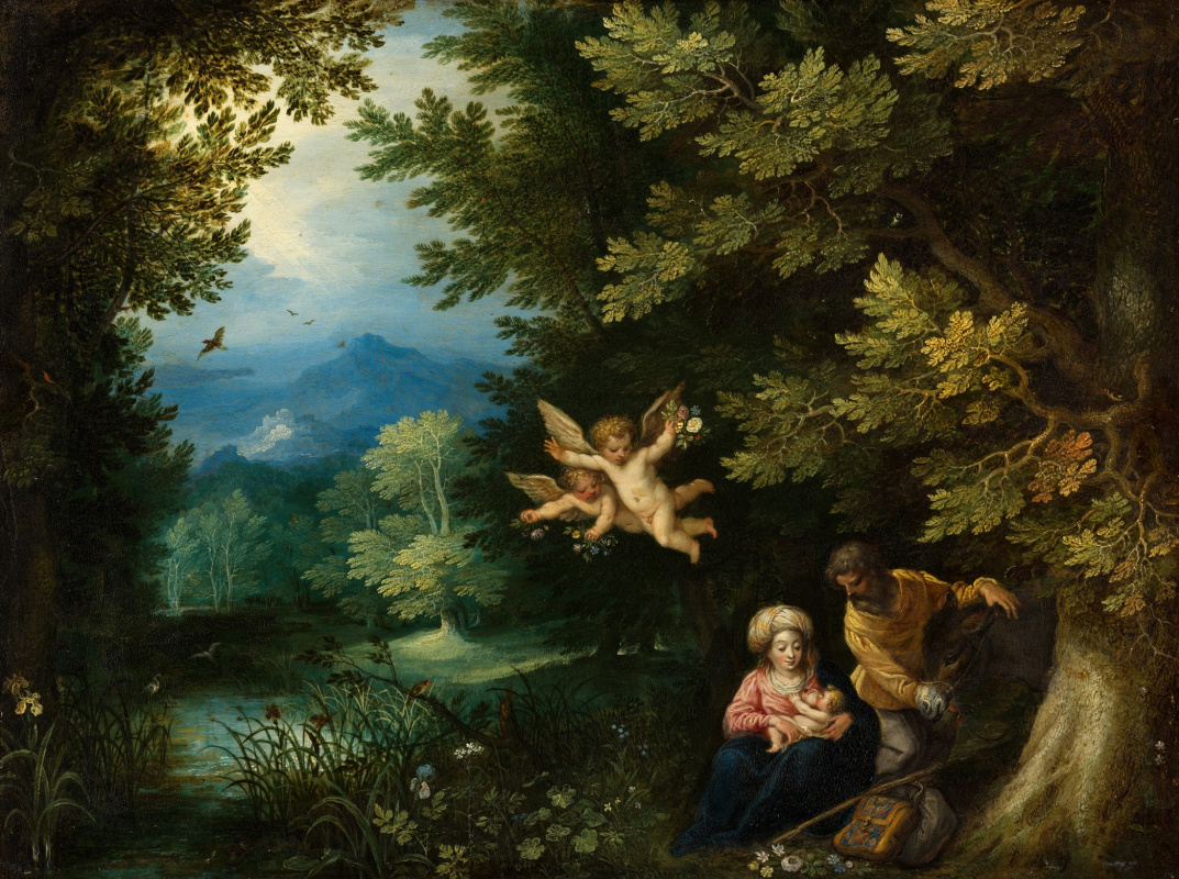 Jan Bruegel The Elder. Rest on the flight into Egypt