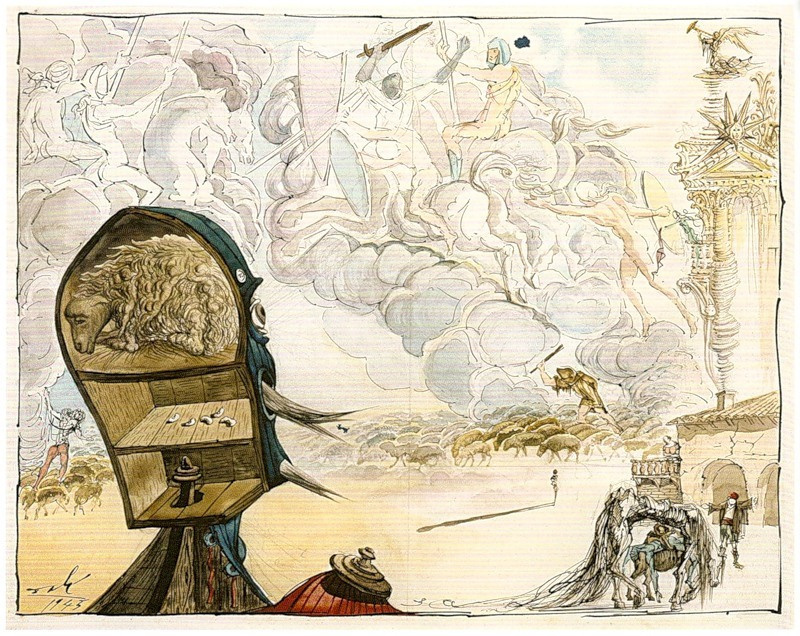 Salvador Dali. Illustration for the novel "don Quixote"