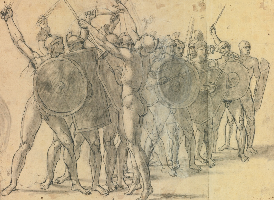 Jacques-Louis David. Roman soldiers. Sketch