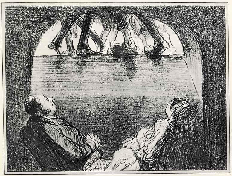 Honore Daumier. The view from the basement to the world above