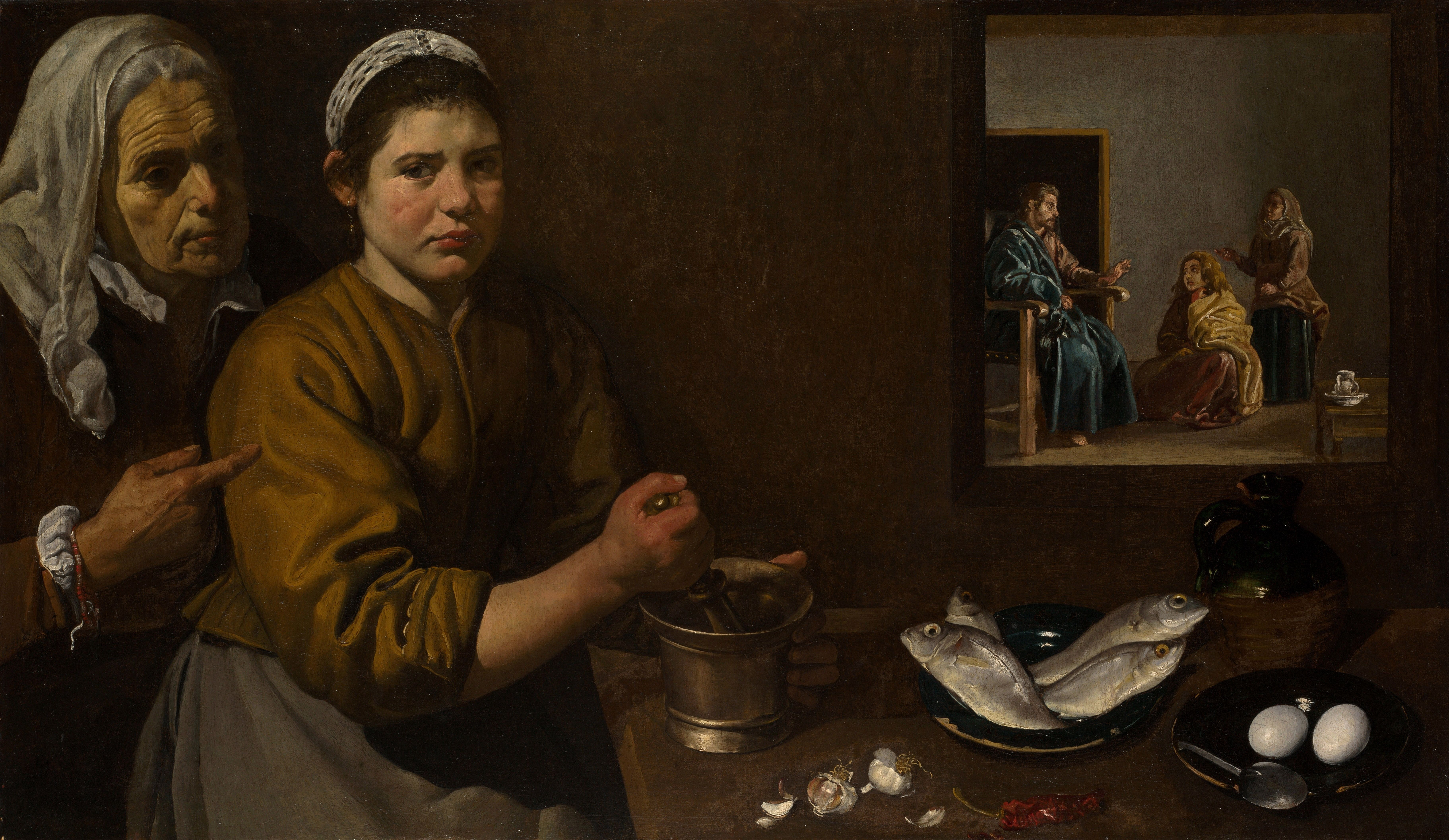 Diego Velazquez. Christ in the house of Mary and Martha