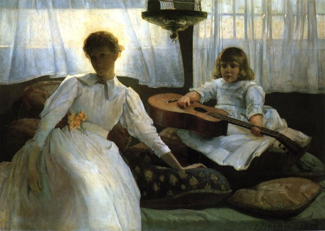 Джулиан Олден Уир. Fille et enfant avec guitare