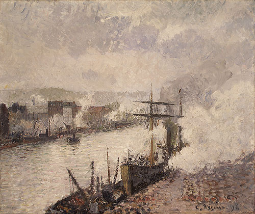 Camille Pissarro. Ships in the port of Rouen
