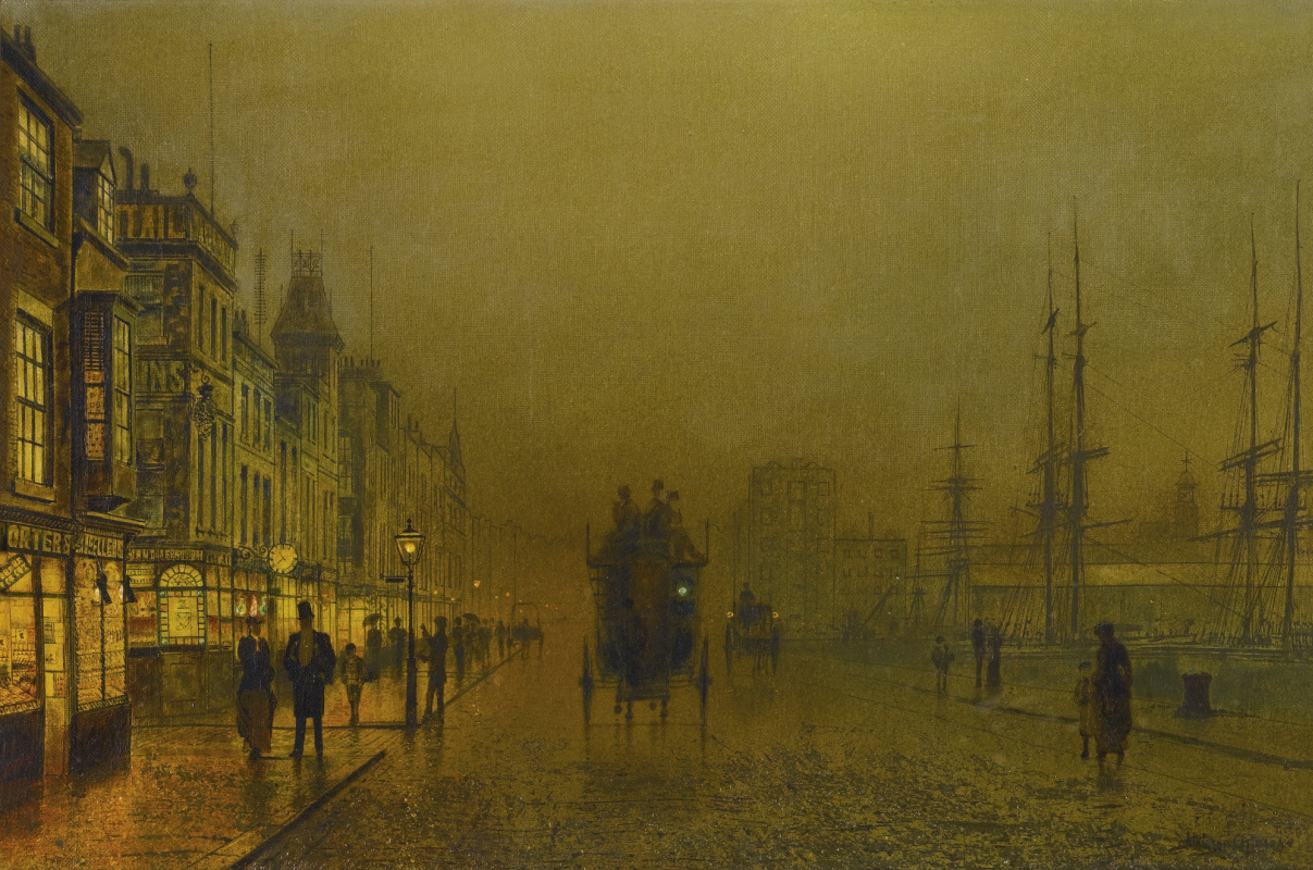 John Atkinson Grimshaw. Glasgow Waterfront Lights