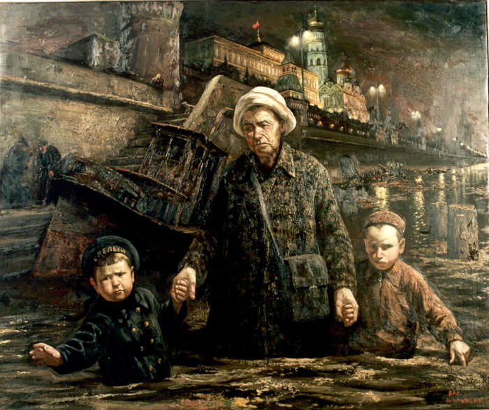 Vasily Vladimirovich Shulzhenko. Walking with my grandmother along the Moscow River