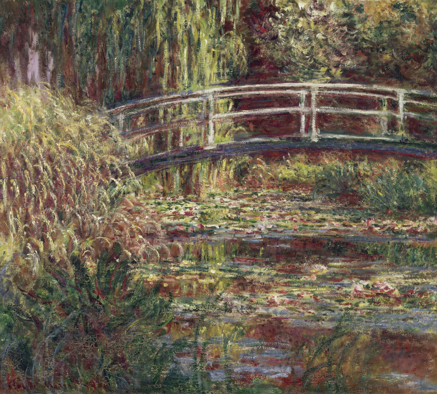 Claude Monet. Japanese Bridge (Water Lily Pond, Symphony in Pink)